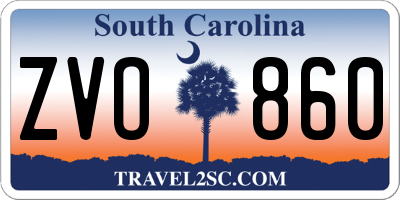 SC license plate ZVO860