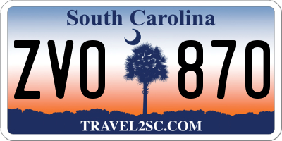SC license plate ZVO870