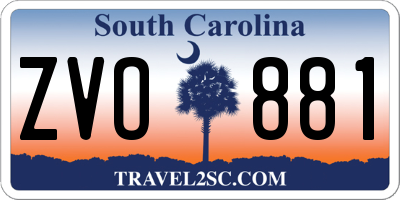SC license plate ZVO881