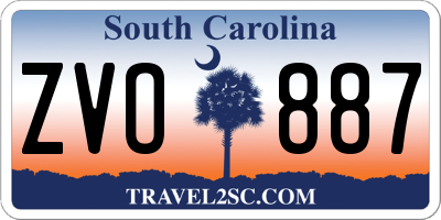 SC license plate ZVO887