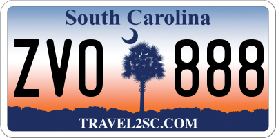 SC license plate ZVO888