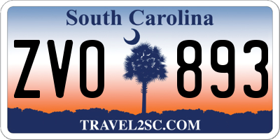 SC license plate ZVO893