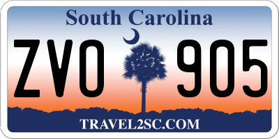 SC license plate ZVO905