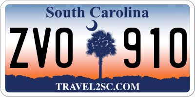 SC license plate ZVO910