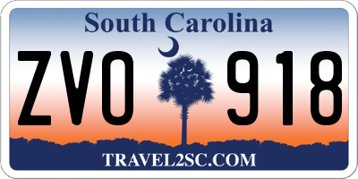 SC license plate ZVO918