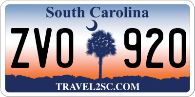 SC license plate ZVO920