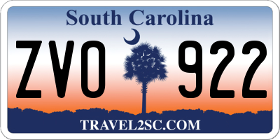 SC license plate ZVO922
