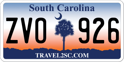 SC license plate ZVO926