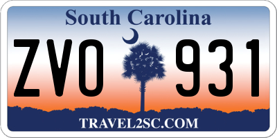 SC license plate ZVO931