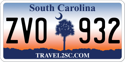 SC license plate ZVO932