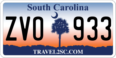 SC license plate ZVO933
