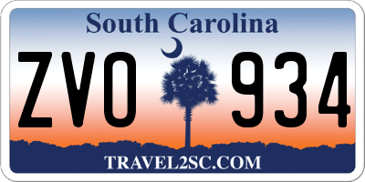 SC license plate ZVO934