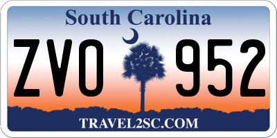 SC license plate ZVO952