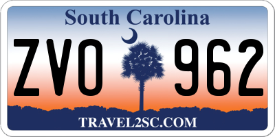SC license plate ZVO962