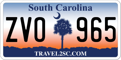 SC license plate ZVO965