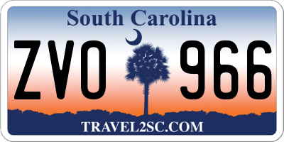 SC license plate ZVO966