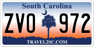SC license plate ZVO972