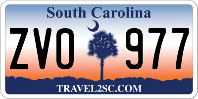 SC license plate ZVO977