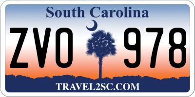 SC license plate ZVO978