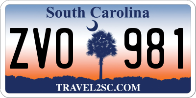 SC license plate ZVO981