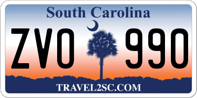 SC license plate ZVO990