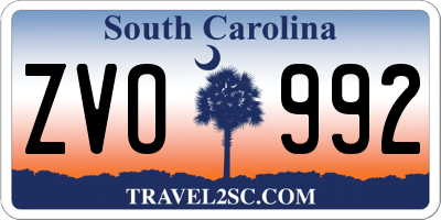 SC license plate ZVO992