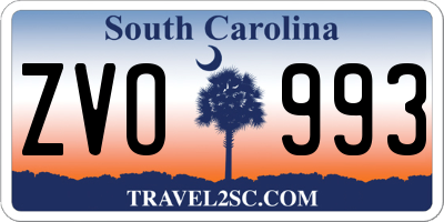 SC license plate ZVO993