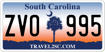 SC license plate ZVO995