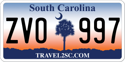 SC license plate ZVO997