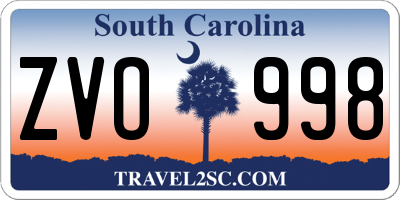 SC license plate ZVO998