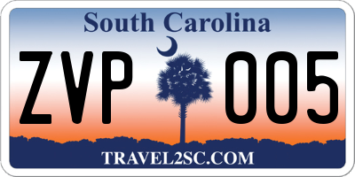 SC license plate ZVP005
