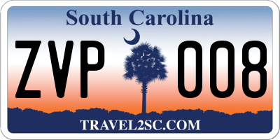 SC license plate ZVP008
