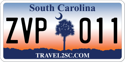 SC license plate ZVP011