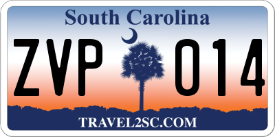 SC license plate ZVP014