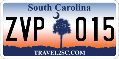 SC license plate ZVP015