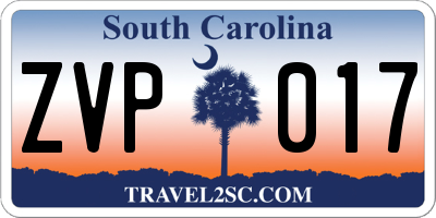 SC license plate ZVP017