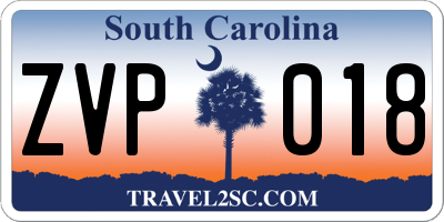 SC license plate ZVP018