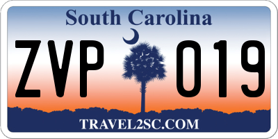 SC license plate ZVP019