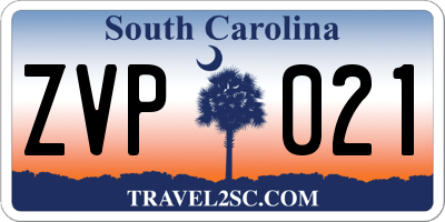 SC license plate ZVP021