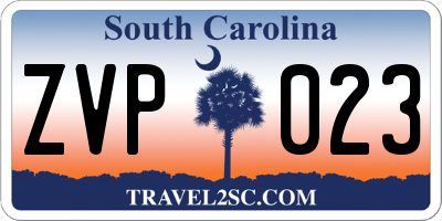 SC license plate ZVP023