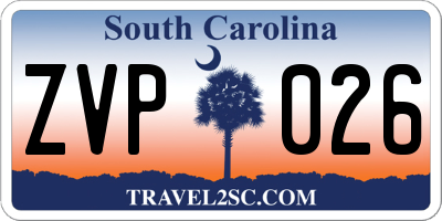 SC license plate ZVP026