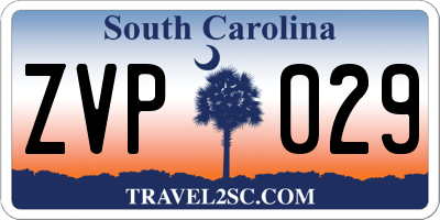 SC license plate ZVP029