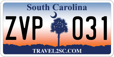 SC license plate ZVP031