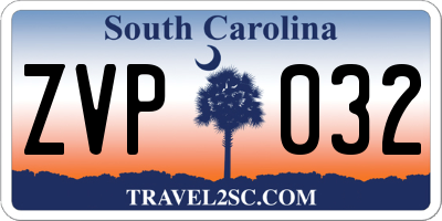 SC license plate ZVP032