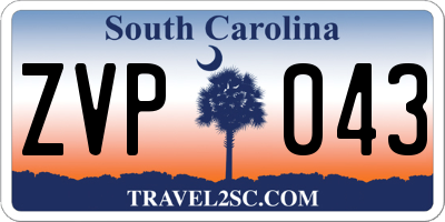 SC license plate ZVP043