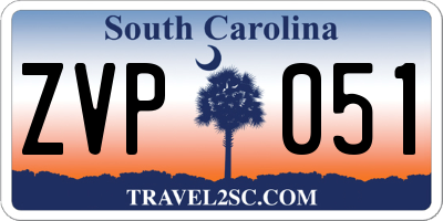 SC license plate ZVP051