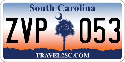 SC license plate ZVP053