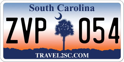 SC license plate ZVP054