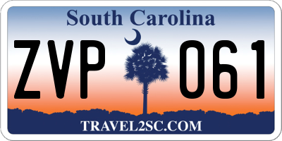 SC license plate ZVP061