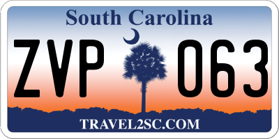 SC license plate ZVP063